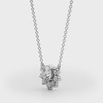 Elegant 14kt White Gold Fashion Pendant with Semi-Mount Diamond Accent