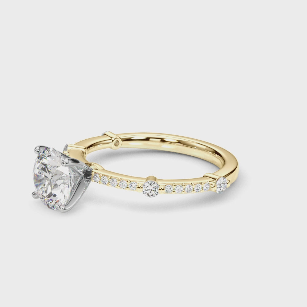 14kt Yellow Gold Single Row Engagement Ring with 1/5 ct tw SI1-G/H Diamonds