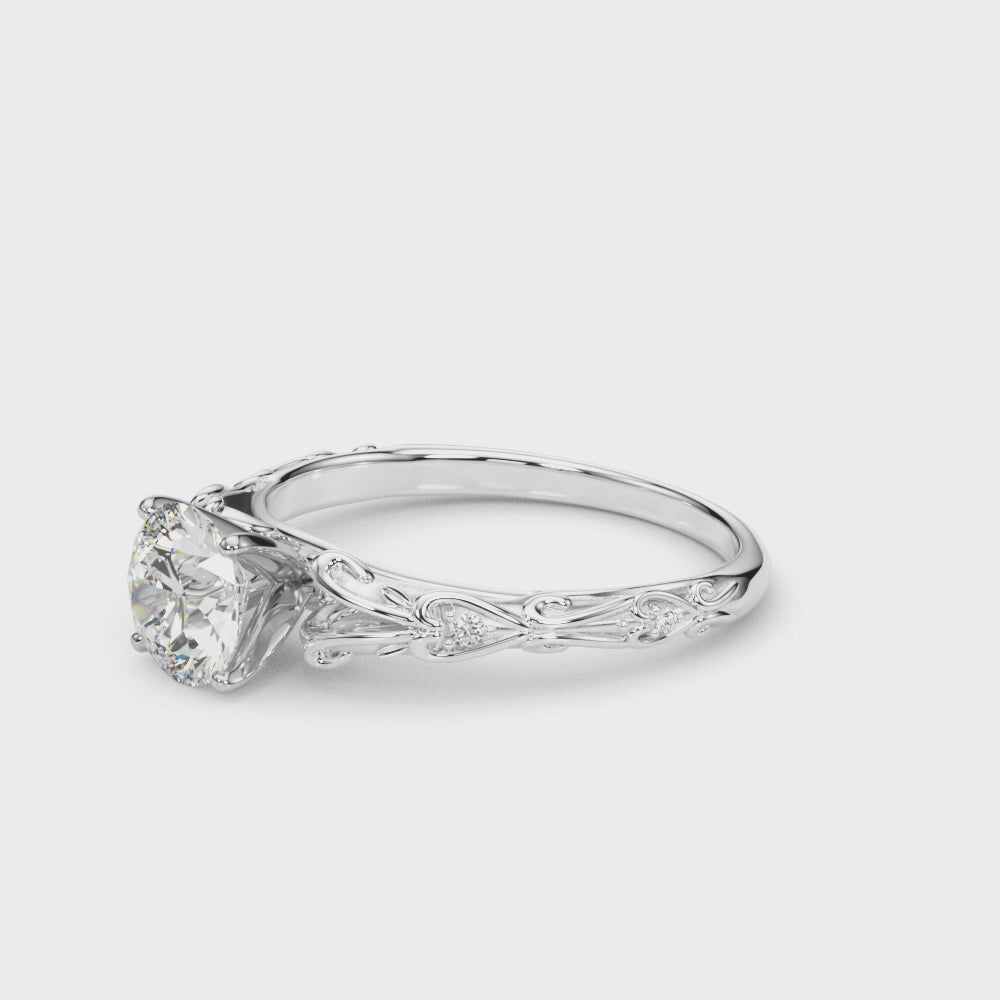 14kt White Gold Semi-Mount Engagement Ring with 1/20 ct tw Diamonds - STYLE 
