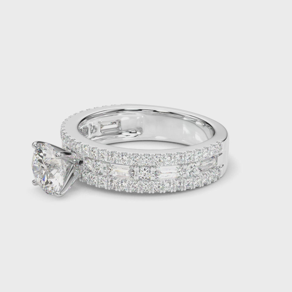 Exquisite 1 CTW Diamond Engagement Ring in 14k White Gold - Style # 51224-E