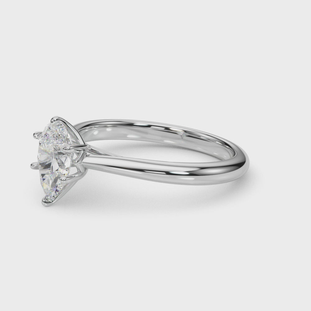 Elegant 6x4mm Pear Shape Solitaire Mounting - 14kt White Gold