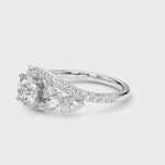 Elegant 14kt White Gold Marquise & Pear Cut Diamond Engagement Ring (STYLE 