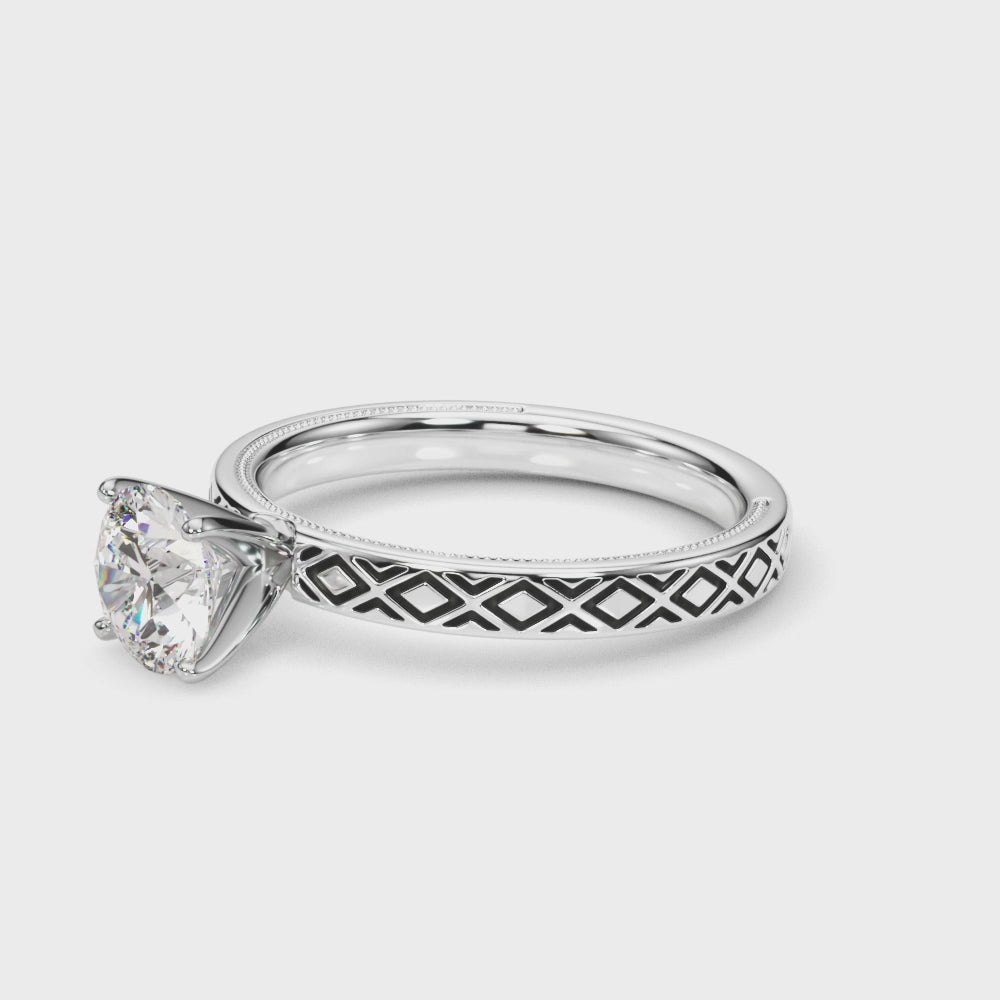 Elegant 14kt White Gold Ring Setting - Style 