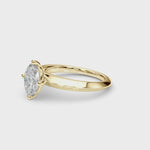 Elegant 14k Yellow Gold Knife Edge Solitaire Engagement Ring - Oval Setting (8x6mm)