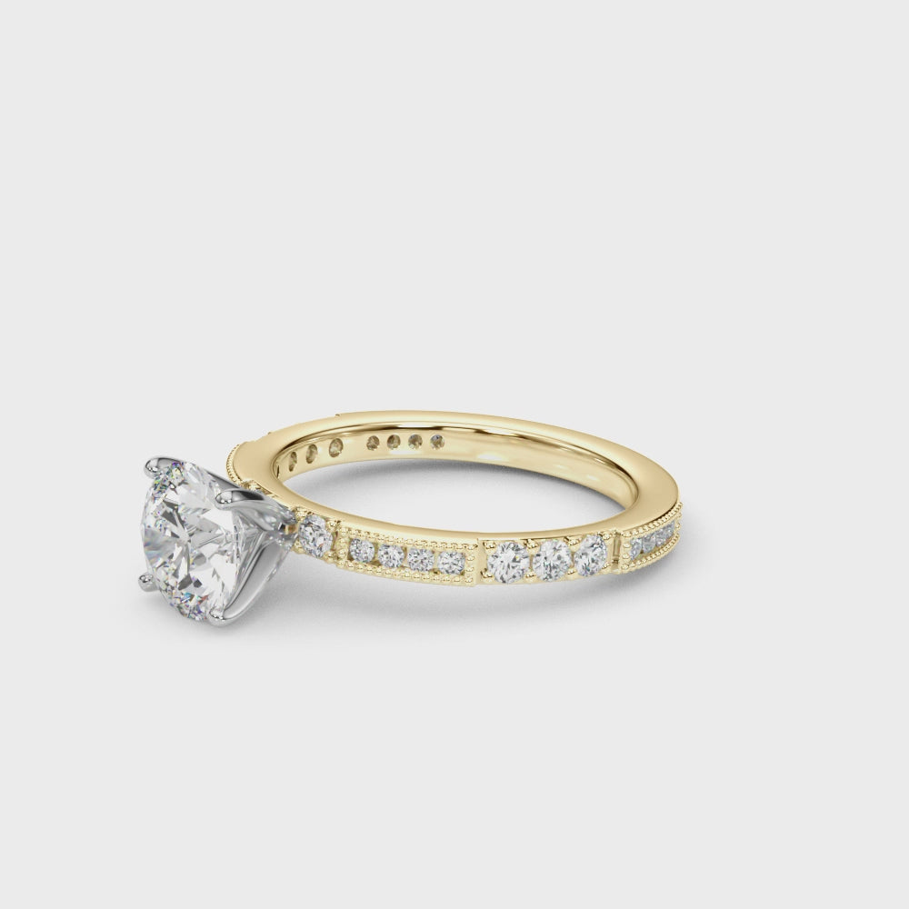 Elegant 14k Yellow Gold Engagement Ring - 3/8 ct tw SI1-SI2 G-H Diamonds