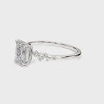 Stunning 14K White Gold Emerald Cut Engagement Ring Semi-Mount - 1/3 ct tw Center Stone Setting