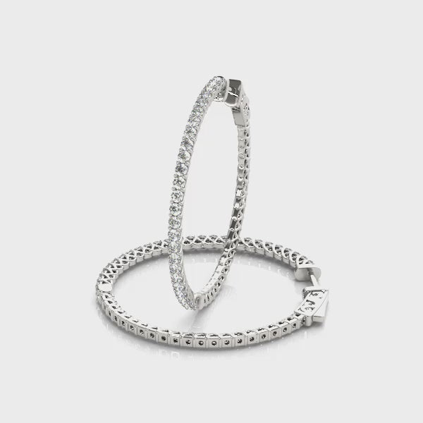 Vault Lock Hoop Earrings - 14kt Gold with 0.52 CTTW Diamonds