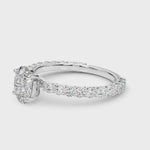Elegant 14kt White Gold Oval Semi-Mount Engagement Ring - Style 