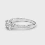 Exquisite 14k White Gold Round Cut Solitaire Engagement Ring Setting - 1 CTW