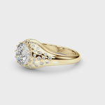 14kt Yellow Gold 1ct Round Engagement Ring Setting with 1/4 ct tw SI1-SI2 G-H Diamonds