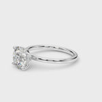 Exquisite 1 Carat Round Hidden Halo Engagement Ring in 14k White Gold