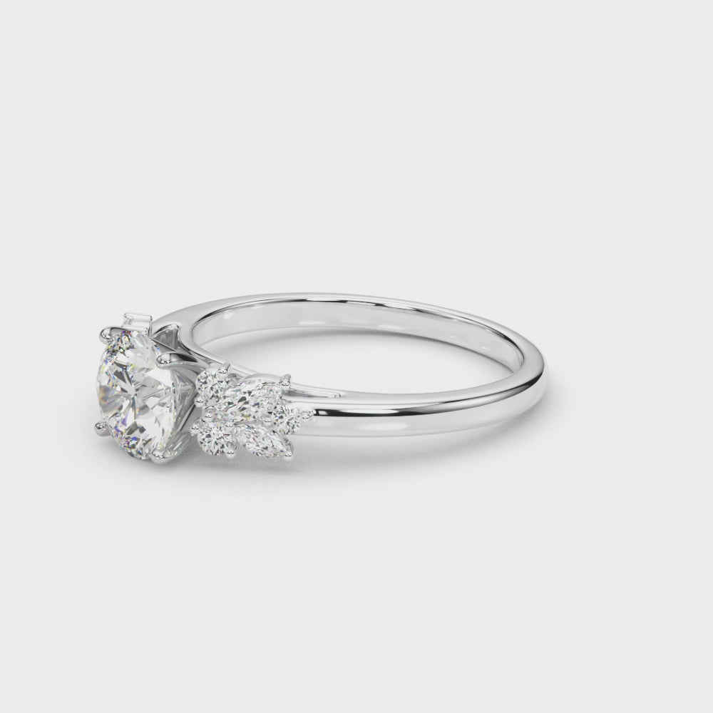 Exquisite 14kt White Gold Engagement Ring with Peg Head Setting - Semi-Mount with 1/3 ct tw SI1-SI2, G-H Diamonds