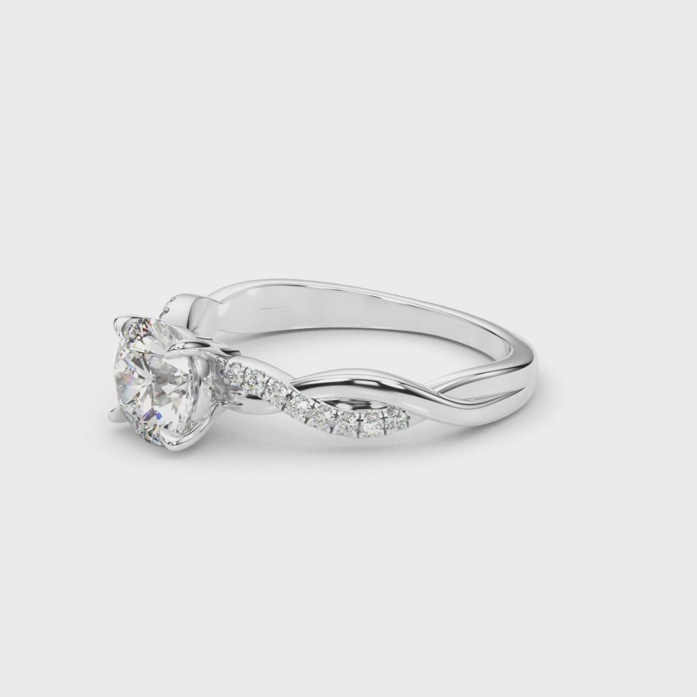 Elegant 1/2 CT Solitaire Engagement Ring in 14kt White Gold
