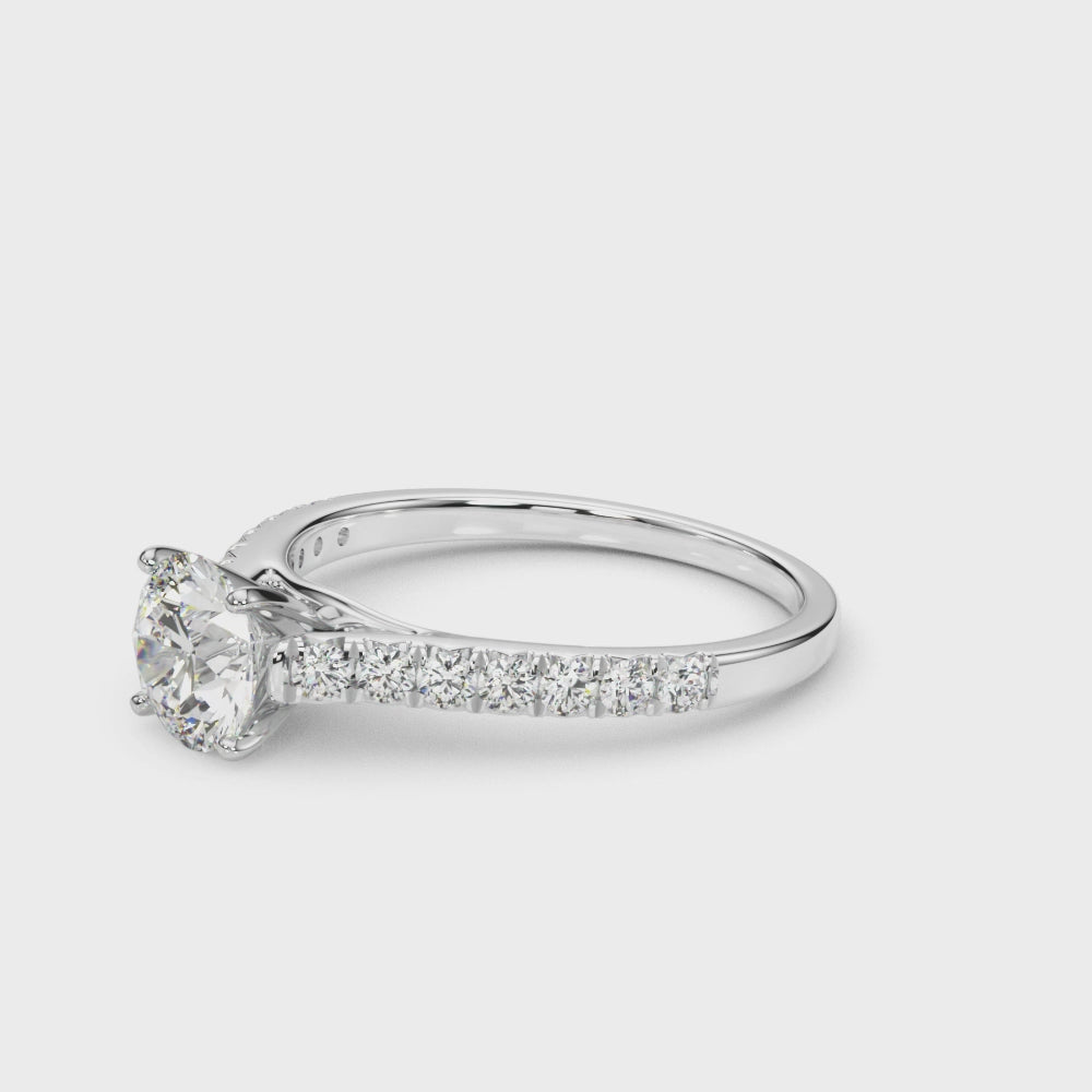 14kt White Gold 1/3 ct TW SI1-G/H Diamond Engagement Ring Semi-Mount