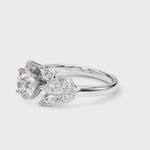 Elegant 14kt White Gold MQ Side Stones Engagement Ring with 1 1/5 ct tw Diamonds