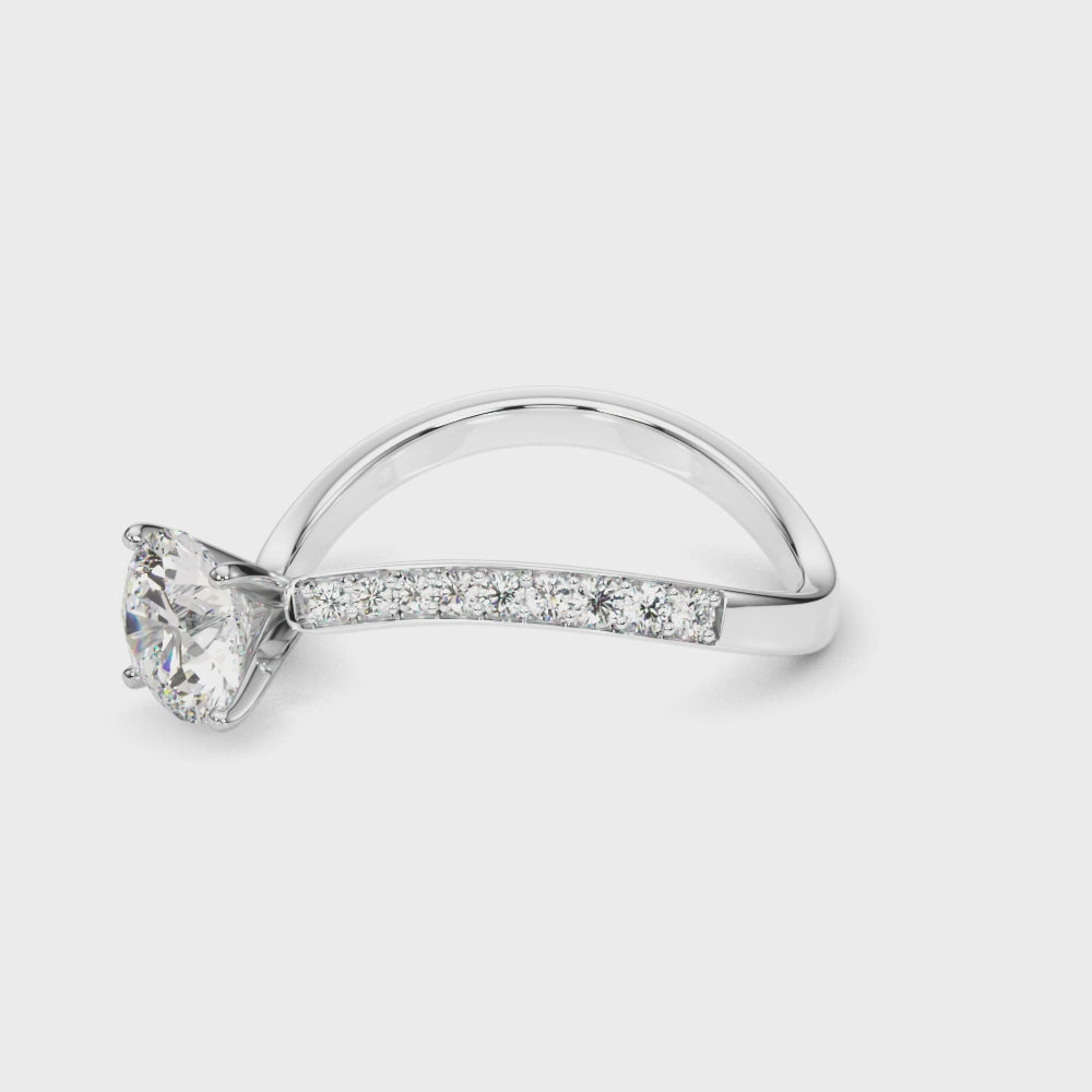 Elegant 14kt White Gold Semi-Mount Ring with 1/4 ct TW Diamond Accent (Style # 51222-E)