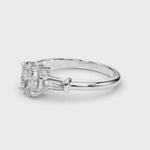 Exquisite 3-Stone Oval Engagement Ring with Taper Baguette Accents