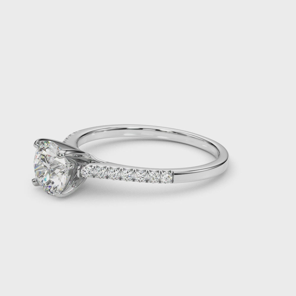 14kt White Gold Engagement Ring Setting - 1/10 ct TW SI1-SI2, G-H Diamonds