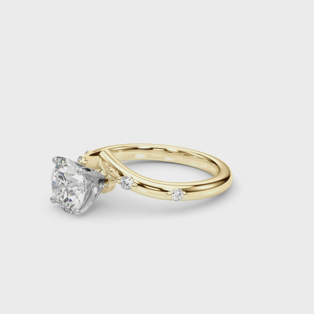 Exquisite Chevron Diamond Engagement Ring - A Timeless Symbol of Love