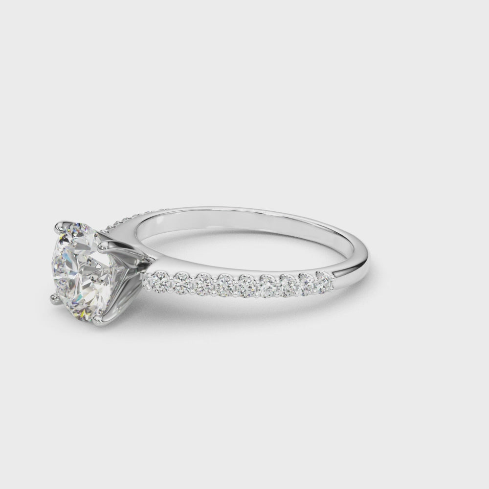 Stunning 14kt White Gold Semi-Mount Ring with 1/4 ct TW Diamonds