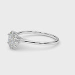 Elegant Solitaire Oval Engagement Ring Setting - 1 ct tw, 14kt White Gold