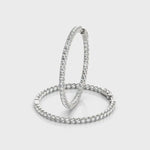 1.2 Inch 4-Prong Round Diamond Hoop Earrings in 14kt White Gold