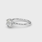 14kt White Gold Round Cut 1 Carat Center Stone Semi-Mount Diamond Engagement Ring Setting Style 