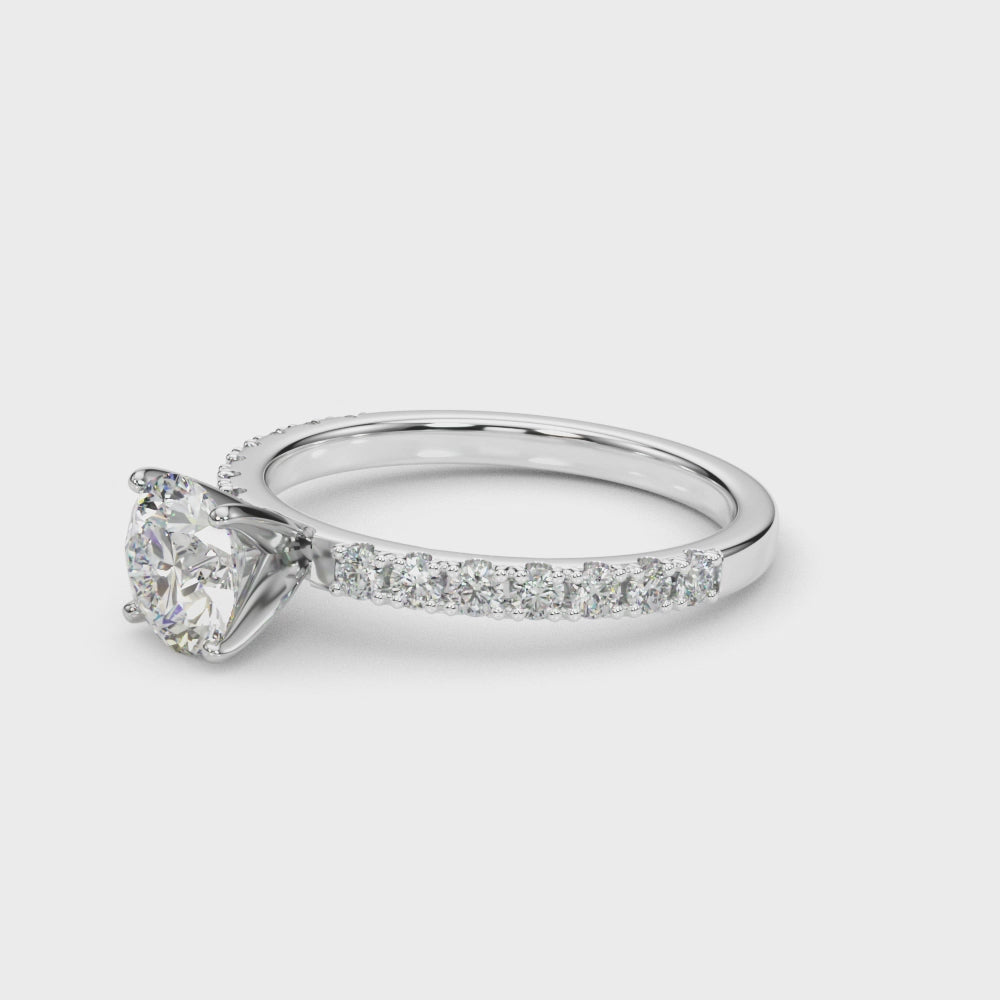 14kt White Gold 3/8 Carat TW SI1-SI2 G-H Diamond Semi-Mount Engagement Ring Setting - STYLE # 51183-E
