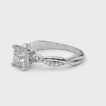 Elegant 14kt White Gold Square Engagement Ring Setting - 1/10 ct TW SI1-SI2 G-H Diamonds
