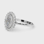 Exquisite 14kt White Gold Oval Engagement Ring Setting - 3/8 ct tw SI1-H Diamonds