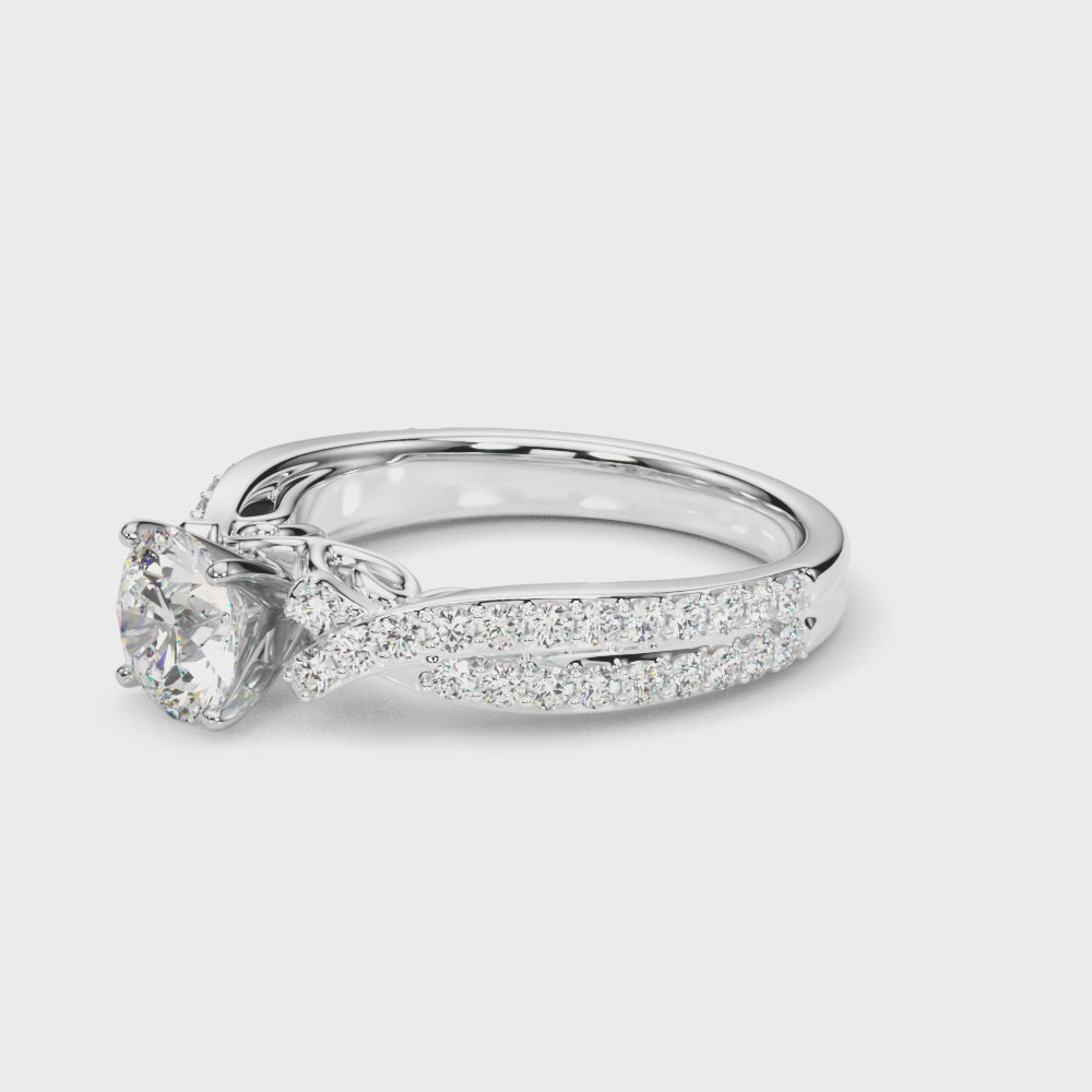 STYLE # 51234-E: 14kt White Gold 1/2 ct tw SI1-SI2, G-H Engagement Ring Semi-Mount