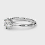 Elegant 14kt White Gold Solitaire Round Engagement Ring Setting (1 ct TW Center Stone Compatible)
