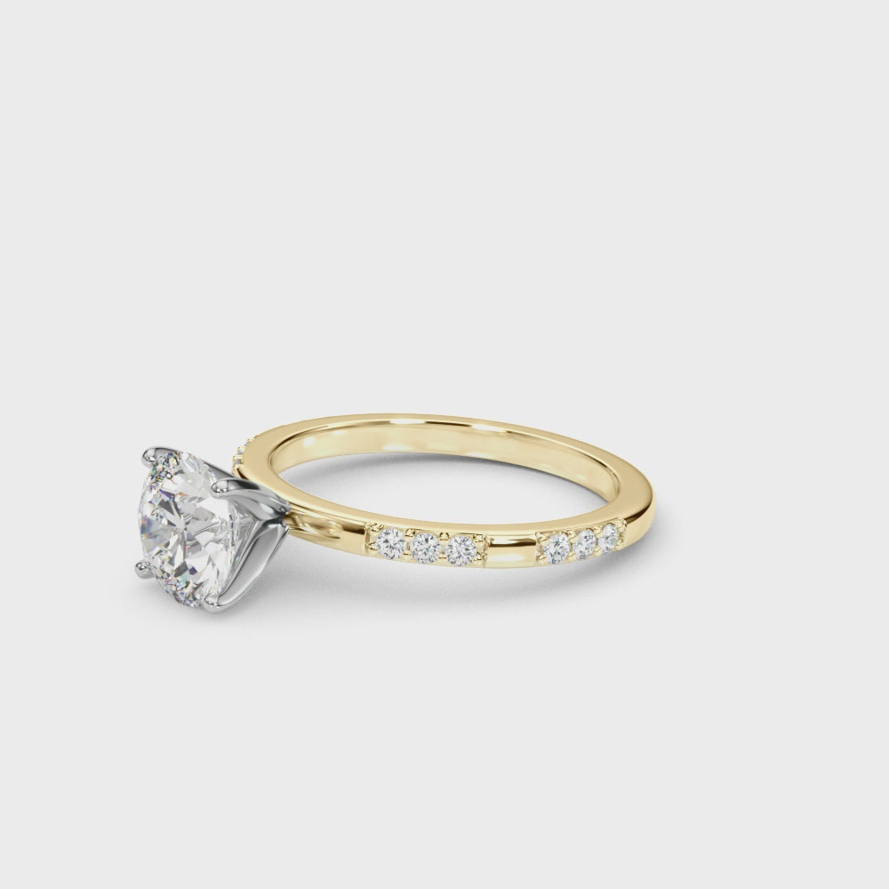 14kt Yellow Gold Engagement Ring with 1/5 ct tw SI1-SI2, G-H Diamonds - Timeless Elegance