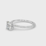 Stunning 1 CT Round Hidden Halo Engagement Ring in 14kt White Gold - Style 