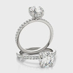 14kt White Gold 3 ct Round Center Semi-Mount Engagement Ring - Style 