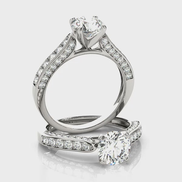 14kt White Gold 7/8 ct TW SI1-SI2, G-H Diamond Engagement Ring Setting - Style 