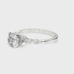 Exquisite 14kt White Gold Marquise and Round Diamond Engagement Ring - 3/8 ct TW SI1-SI2, G-H