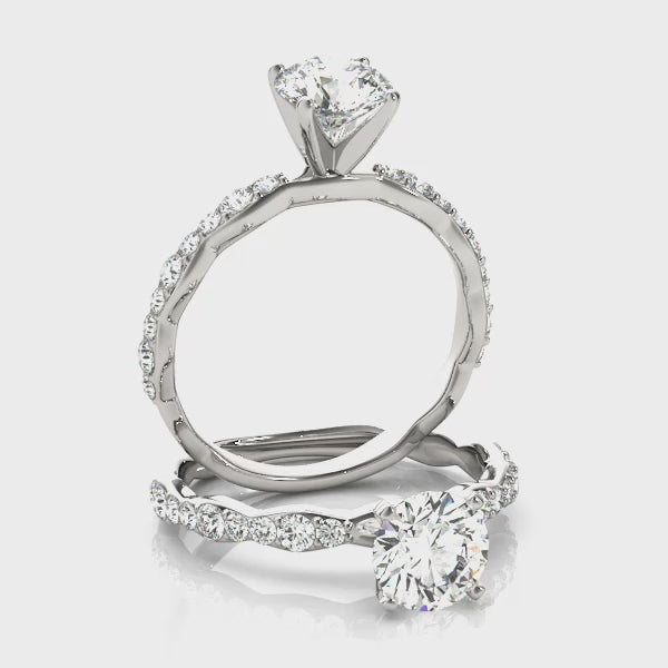 Exquisite 14kt White Gold Engagement Ring with 1/3 ct TW Diamond Setting