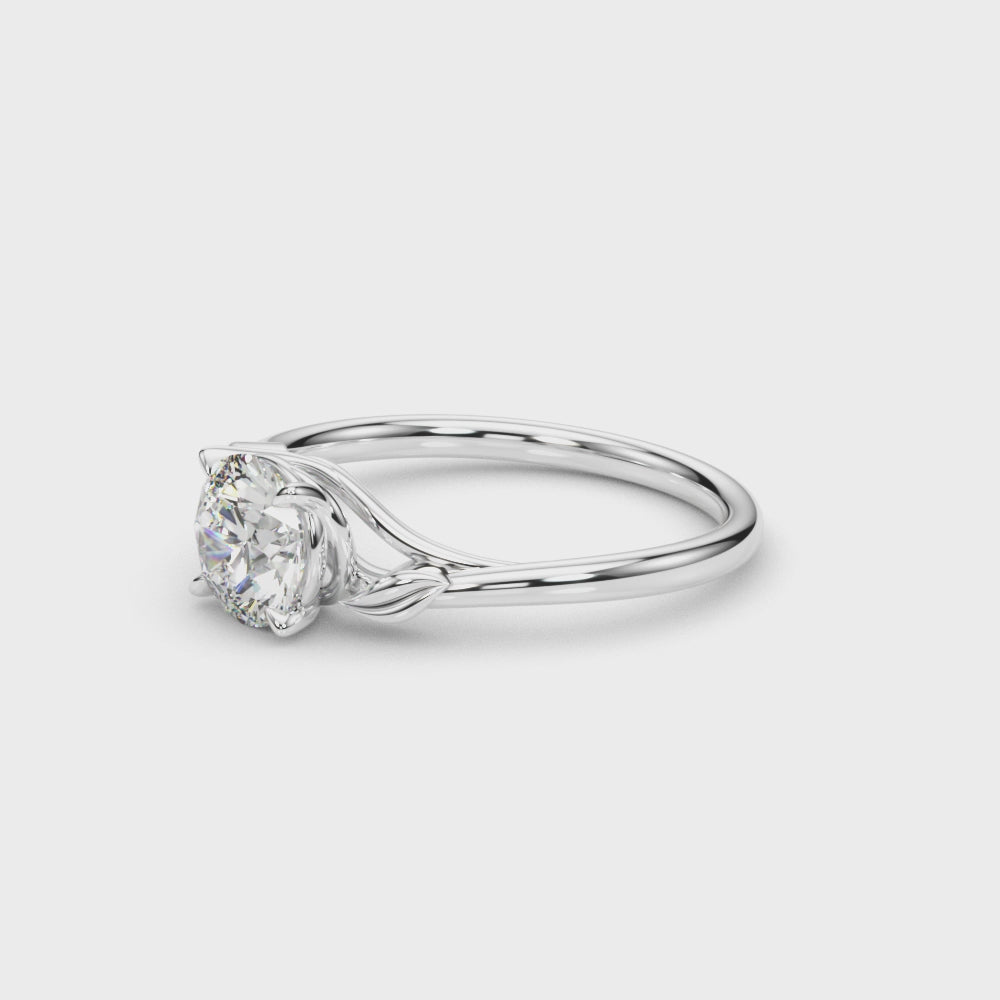 Exquisite 14kt White Gold Round Cut Engagement Ring Setting - Style 51172-E-1/2