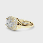 14kt Yellow Gold Emerald Cut Engagement Ring Setting - Trellis Style (6.5x5 MM Center)