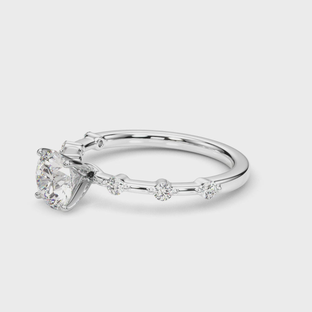 Elegant 14kt White Gold Semi-Mount Diamond Ring Setting - Style 