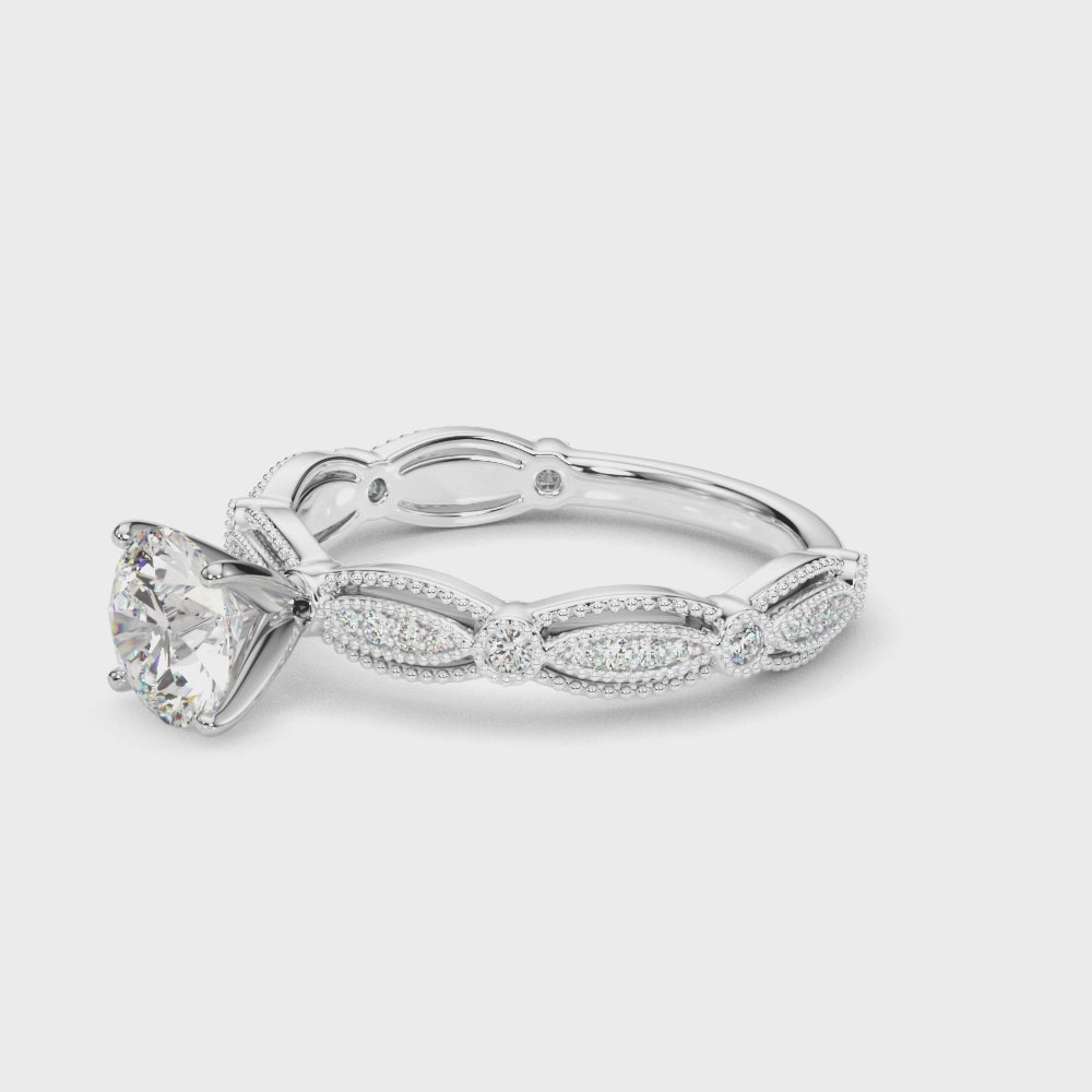 Elegant 14kt White Gold 1/5 ct tw Diamond Engagement Ring - Style # 51225-E