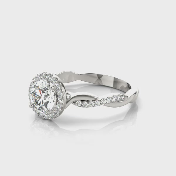 ROUND HALO WITH TWISTED SHANK