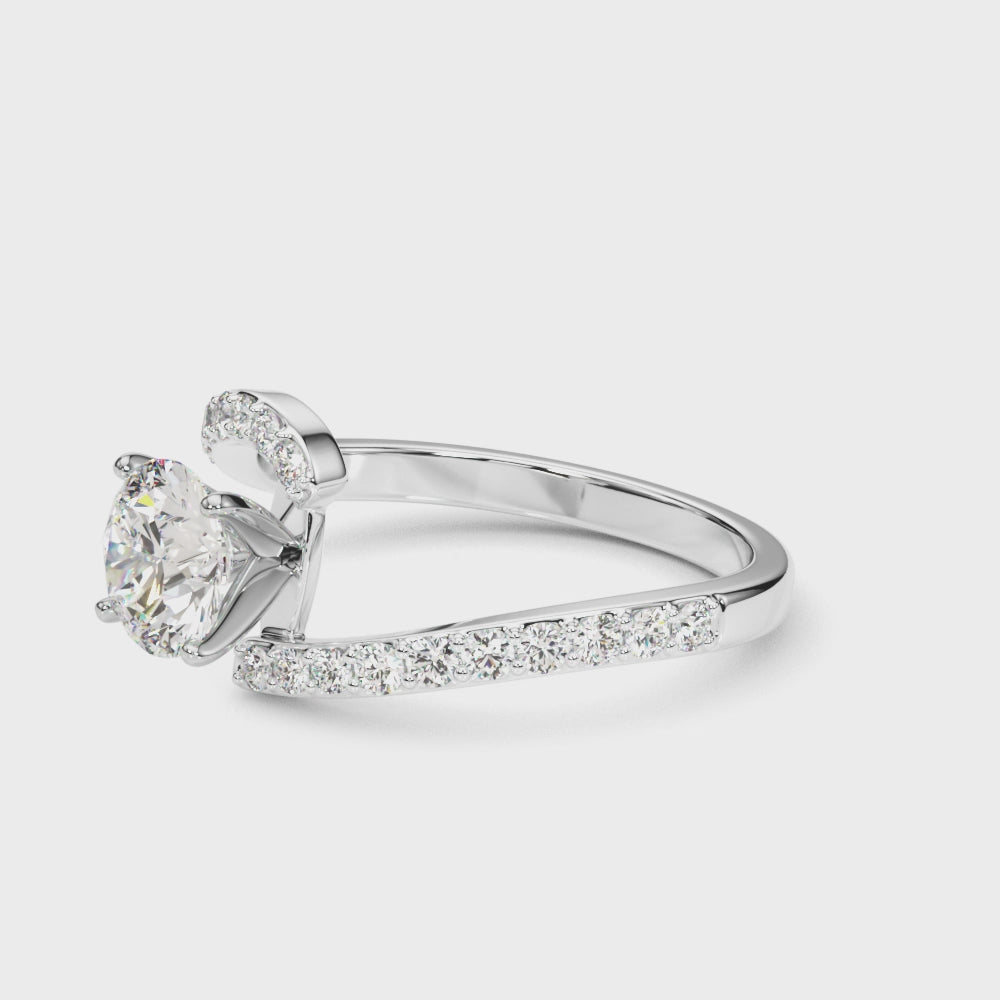 Elegant 14kt White Gold Semi-Mount Diamond Ring - STYLE 