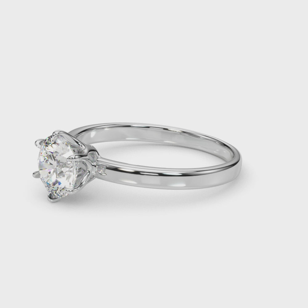 Exquisite 1 Carat Round Solitaire Diamond Mounting - 14kt White Gold