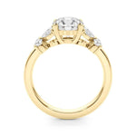 RD CENTER MQ & RD SIDES Semi-Mount Ring Setting - 14kt Yellow Gold
