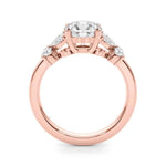 RD CENTER MQ & RD SIDES Semi-Mount Ring Setting - 14kt Yellow Gold