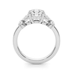 RD CENTER MQ & RD SIDES Semi-Mount Ring Setting - 14kt Yellow Gold