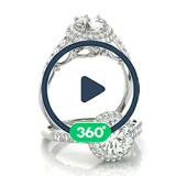 Exquisite 2 Carat Round Halo Engagement Ring Setting in 14kt White Gold