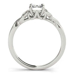 Stunning Emerald Cut Color Solitaire Engagement Ring in 14k White Gold (10x8mm)